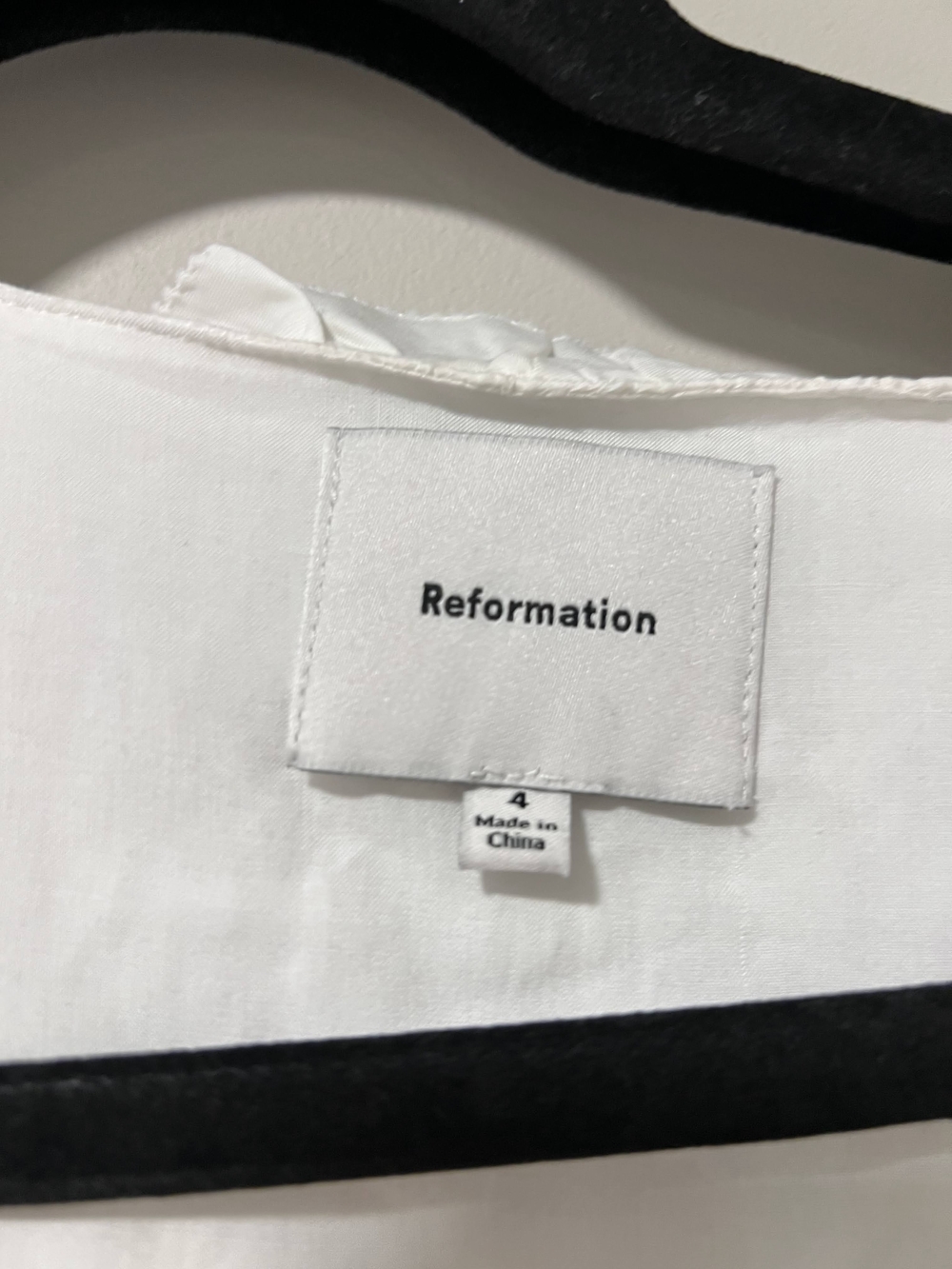 Reformation White Ruffle Scoop Button-Front Set Size 4 - Picture 7 of 9